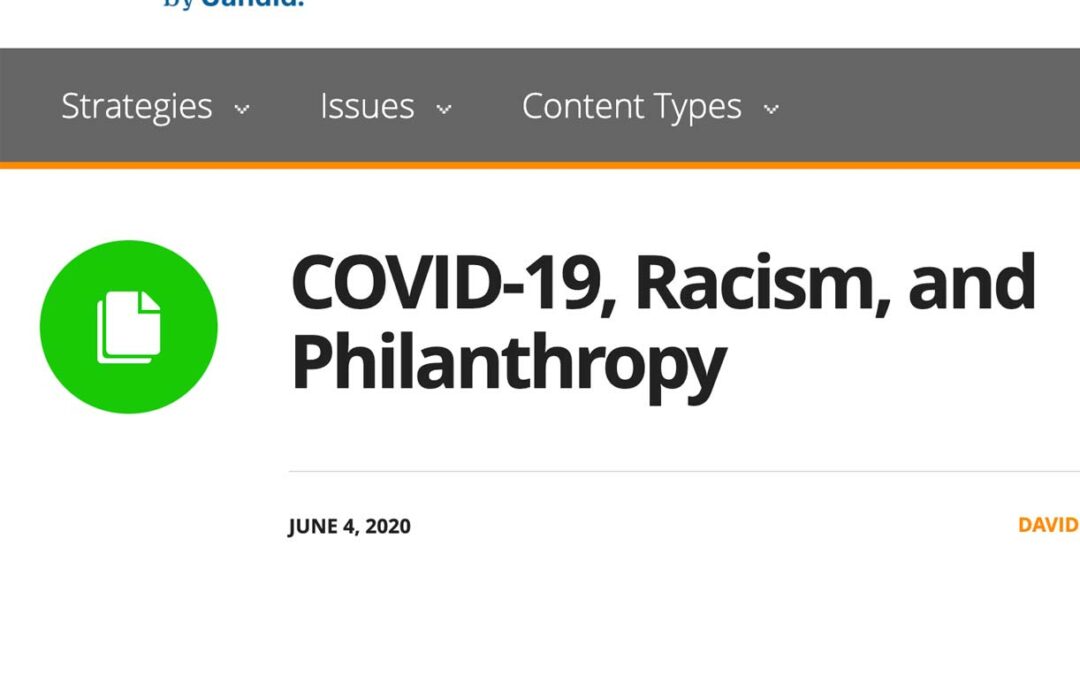 COVID-19, Racism, and Philanthropy